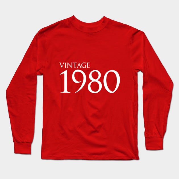 Vintage 1980 Long Sleeve T-Shirt by GlossyArtTees